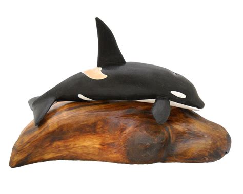 Large Orca Whale Wood Carving Killer Whale Sculpture Etsy