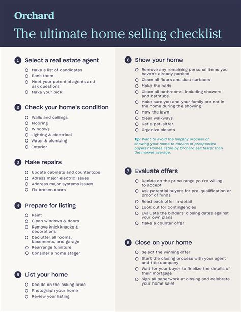 Printable Checklist For Selling A House