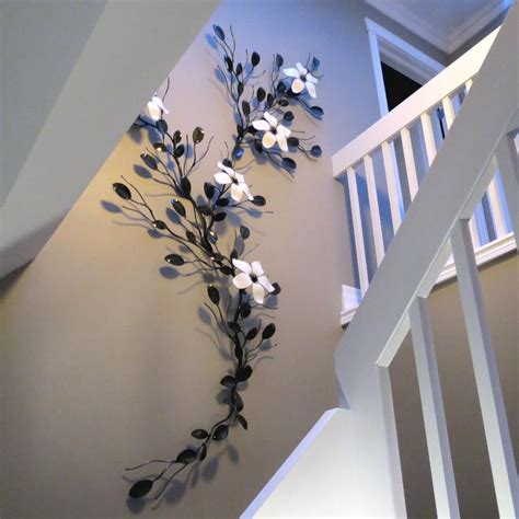 Home Decor Extra Large Five Flower Vine Metal Wall Art Practical Art
