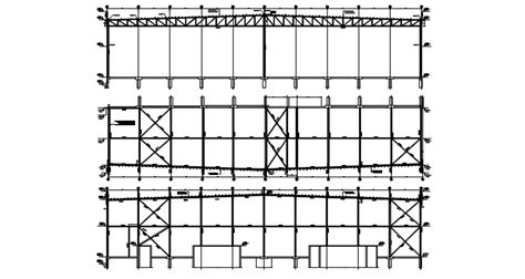 Steel Truss Elevation Section Details Are Given In This Autocad Dwg