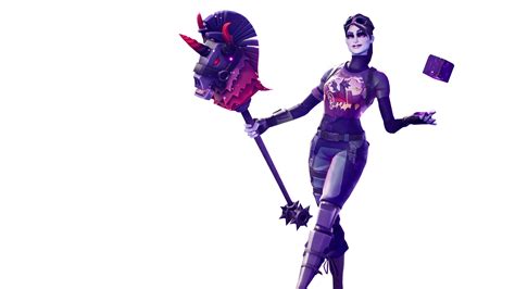 Fortnite Dark Bomber Skin With Cube In Her Hands Png Image