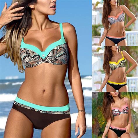 Fashion Style Push Up Women Patchwork Padded Bikini Set Buy At A Low Prices On Joom E Commerce