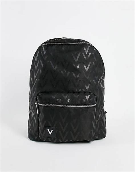 Valentino Bags Contrau All Over Logo Backpack In Black Asos