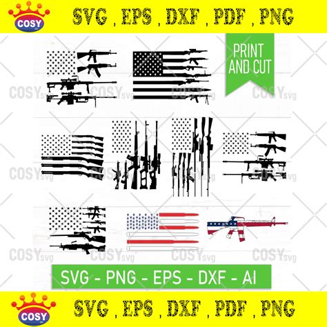 Guns Flag Svg Gun Rifles American Flag Svg Nd Amendment Svg