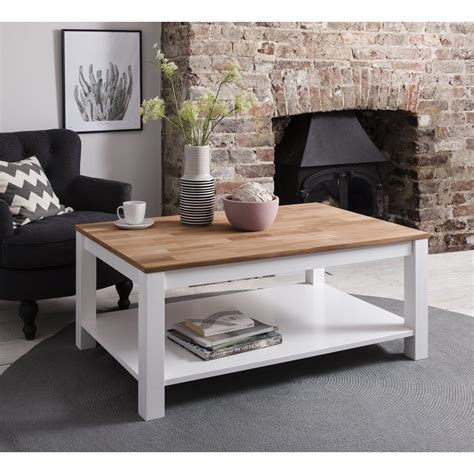 Hever Coffee Table In White And Natural Pine Coffee Table Pine