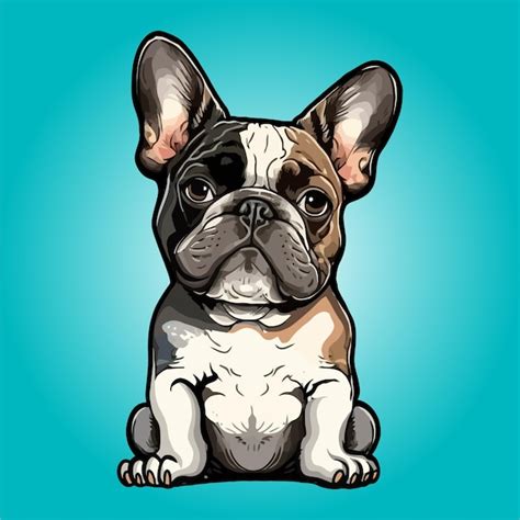 Premium Vector French Bulldog Sit Cartoon Logo