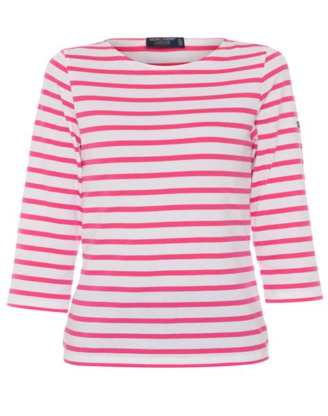 Galathee White And Hot Pink Striped Shirt Saint James Halsbrook