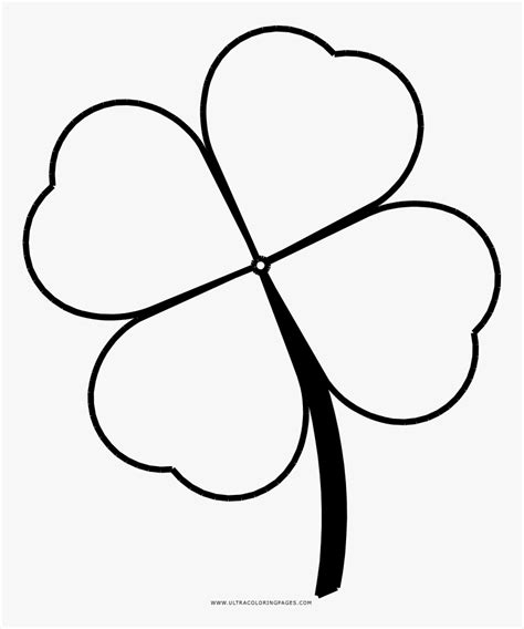 4 Leaf Clover Coloring Page Two Four Leaf Clovers Coloring Page Free