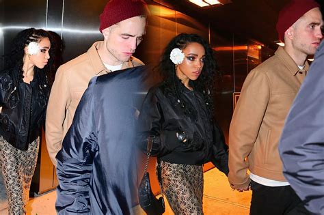 robert pattinson and new girlfriend fka twigs hold hands as they leave nyc uk
