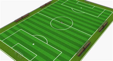 Football field with lines and areas. 3d football field soccer