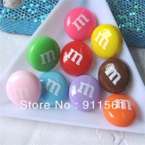 6 85us wholesale very hot and kawaii resin m bean chocolate cabochons flatback 14mm for