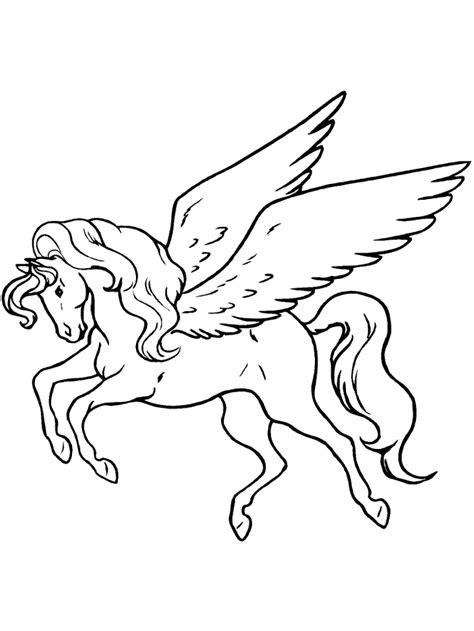 Kids N 7 Coloring Pages Of Pegasus