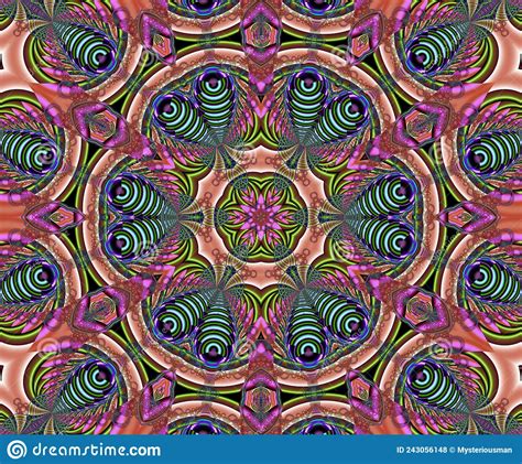 Luxury Colorful Kaleidoscope And Mandala Stock Illustration