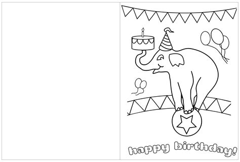 Color Your Own Birthday Card Printable
