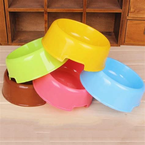 Candy Color Plastic Dog Bowl Plastic Dog Bowls Feeding Puppy Cat