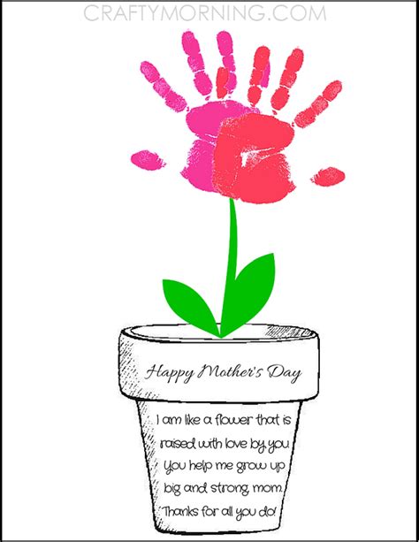 Printable Poem Flower Pot For Mothers Day Crafty Morning