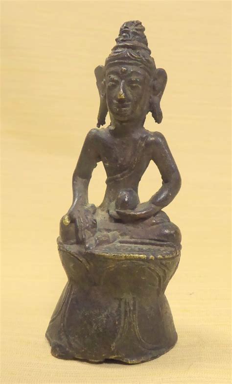 Very Small 19thc Indonesian Bronze Sculpture 03 Antique Buddha