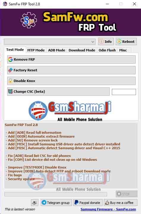 SamFw Tool V One Click FRP Unlock Android ADB Enable Tool