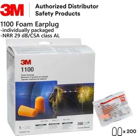 3m™ 1100 Foam Earplugs 200 Pairsbox Orange Welcome To True Quality
