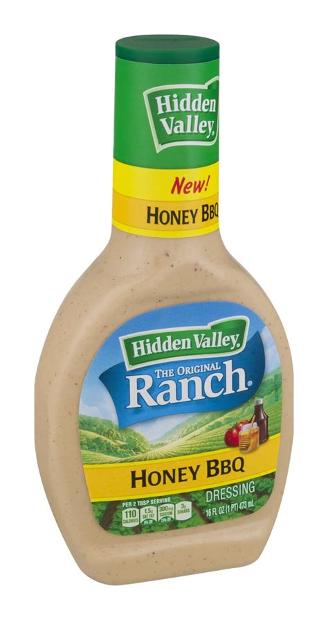 Ingredients water, vegetable oil (soybean and/or canola), cayenne peppers, vinegar, sugar, salt, buttermilk, spices, less than 1% of: Hidden Valley Ranch, Salad Dressing, Honey BBQ, 16oz Bottle