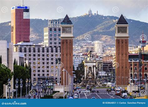 View Of The Capital Of Catalonia Barcelona Editorial Photo Image Of Montjuic Place