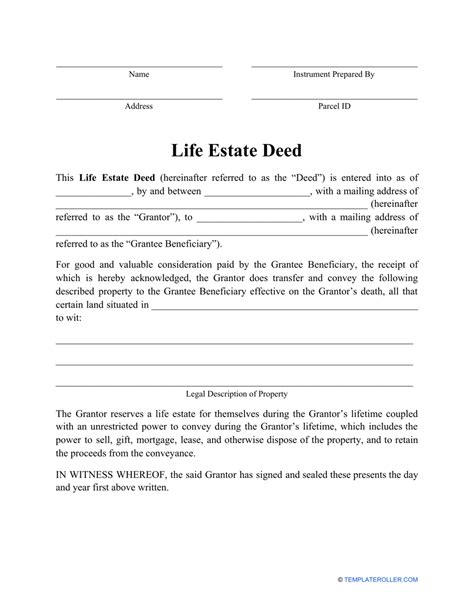 Life Estate Deed Form Fill Out Sign Online And Download Pdf Templateroller