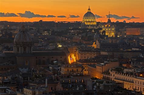 Download Dome Building City Light Night Italy Cityscape Man Made Rome