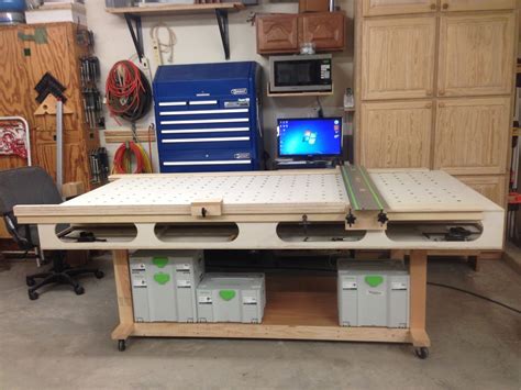 A proper work bench isn't something suited just for wood workers or experienced craftsmen, but really for anyone who owns a house or likes to make repairs and tinker with at less than $100 to construct, this free work bench plan will provide a handsome addition to your garage, basement or shed! Dennis has a pretty high tech looking workshop! #workbench ...