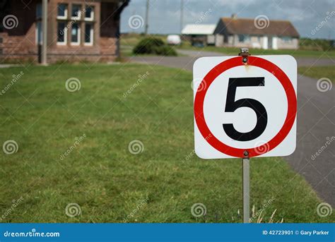 Five Miles Per Hour Sign Stock Image Image Of White 42723901