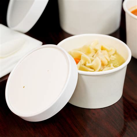 Choice 8 Oz Double Wall Poly White Paper Soup Hot Food Cup With