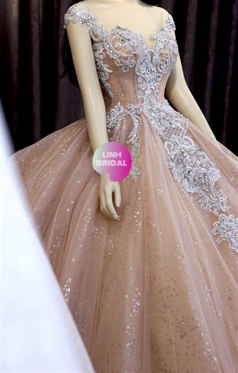 Above, adorable tea rose gown. Princess pastel pink off the shoulder beaded bodice ...