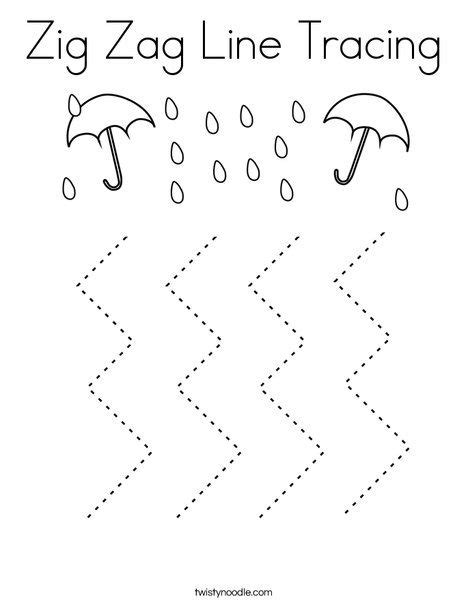 zig zag line tracing coloring page twisty noodle tracing worksheets