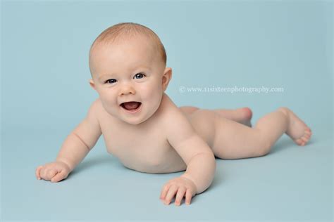 Blog Sixteen Photography Baby Boy Months Old Naked Baby Boy On Blue Fall Mini