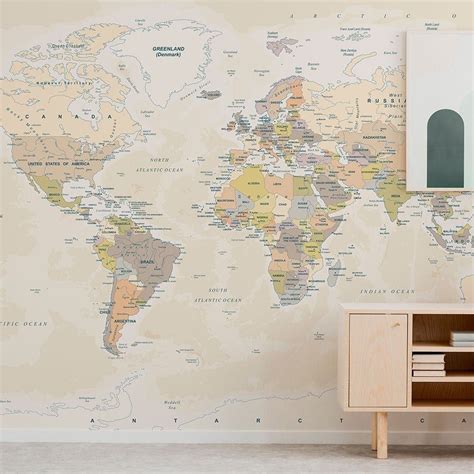 Cover An Entire Wall With A World Map Wall Mural Pre Pasted Wallpaper