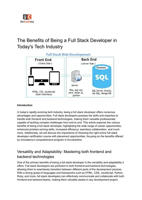 Ppt The Benefits Of Being A Full Stack Developer In Todays Tech