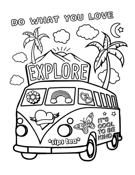 Vsco Girl Vacation Coloring Page Free Printable Coloring Pages For Kids