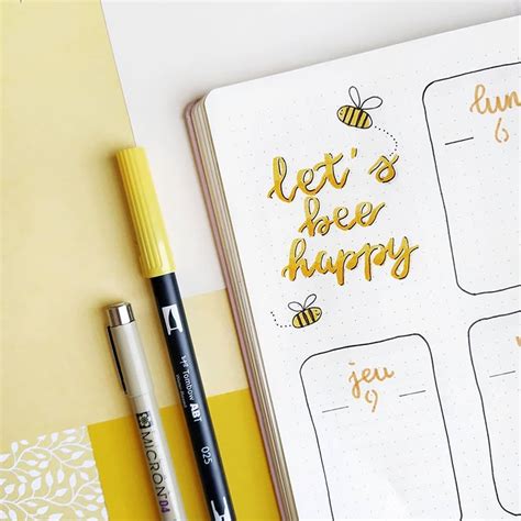 31 Sweet Bee Themed Bullet Journal Spreads Beautiful Dawn Designs