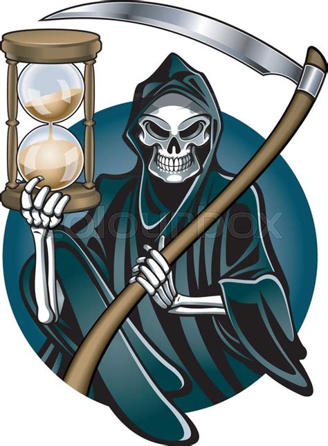 Grim Reaper Holding Hourglass And Stock Vector Colourbox