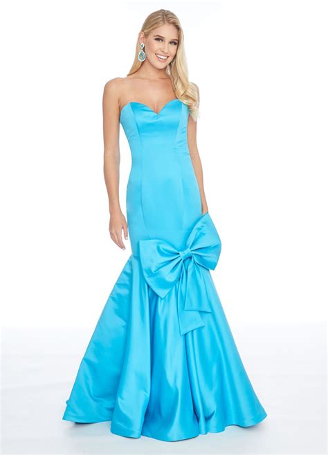 Ashley Lauren 1777 Sweetheart Satin Mermaid Prom Dress With Bow