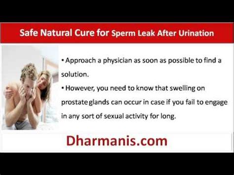 Some Drops Of Sperm Leak After Urination Any Safe Natural Cure Youtube