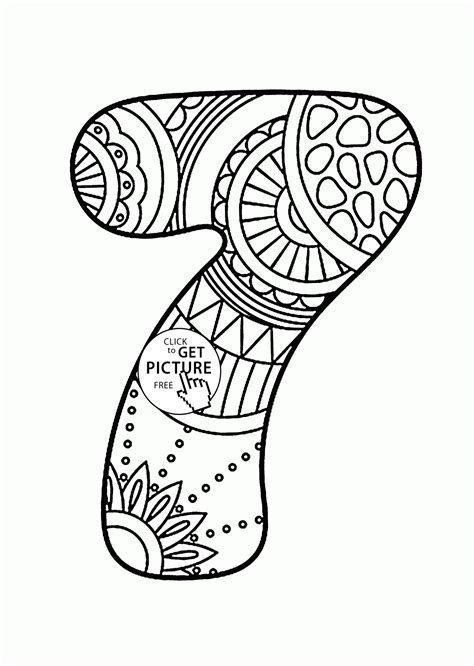 Pattern Number 7 Coloring Pages For Kids Counting Numbers Printables Free