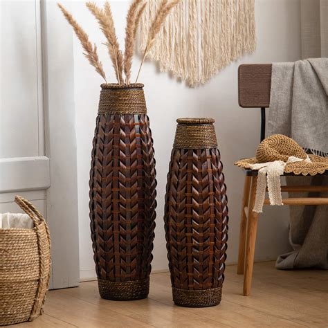 Buy Huidao Tall Floor Vase 28 High Bamboo And Grass Standing Vase