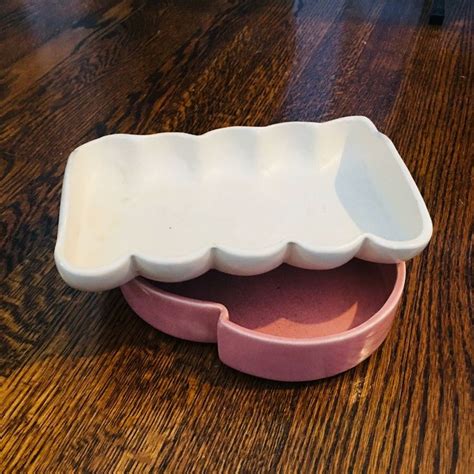 McCoy Pottery 2 Piece Center Piece Novelty Tray Planters Book Piece
