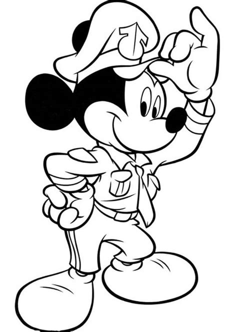 Baby minnie and mickey mouse coloring page. Mickey On His Officer Suit In Mickey Mouse Clubhouse ...