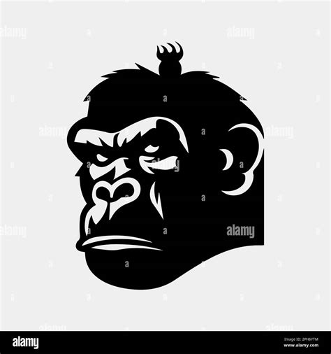 Angry Gorilla Symbol Silhouette Vector Design Isolated Stock Vector