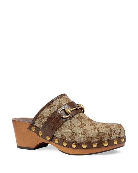 Gucci Womens Bit Buckle Studded Slip On Clogs Bloomingdales