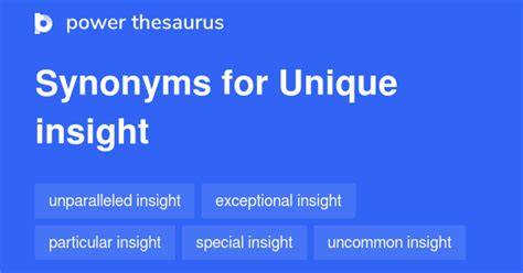 Unique Insight synonyms - 35 Words and Phrases for Unique Insight