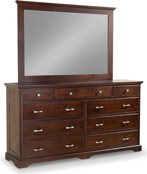 Elegance 9 Drawer Double Dresser With Tall Wide Mirror 35 355939 3521 By Daniels Amish
