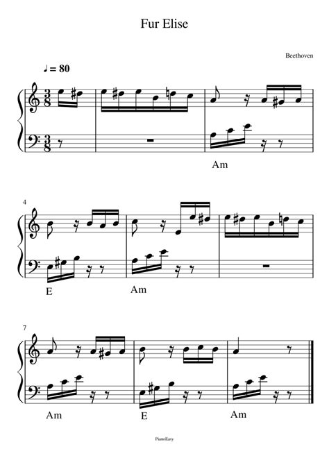 Besides the ability to print the sheet music from the pdf file, this. Fur Elise Kids Class sheet music for Piano download free in PDF or MIDI