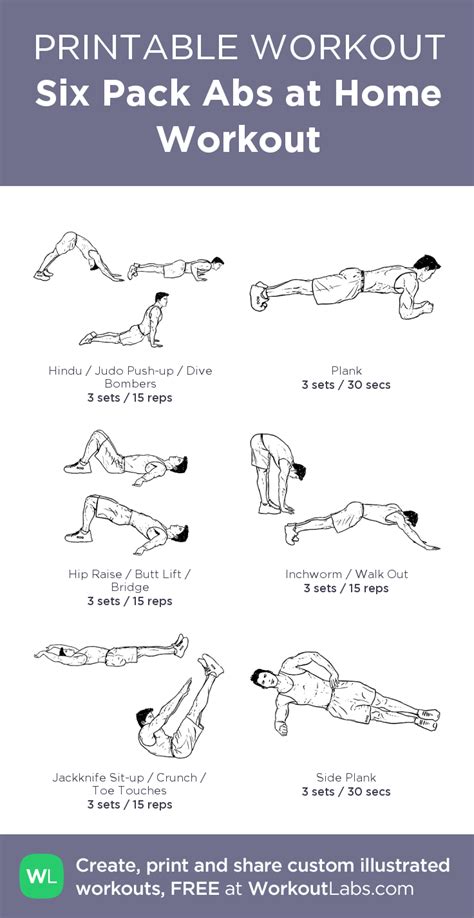 Six Pack Abs At Home Workout At Home Workouts Abs Workout Six Pack Abs